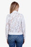 Hermès White/Brown Cotton Horsebit Printed Bomber Jacket Size 34