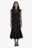 Jil Sander Black Flared Midi Skirt Size 32
