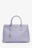 Prada Purple Saffiano Leather Medium Double Zip Galleria Tote