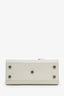 Saint Laurent White Grained Leather Small Sac de Jour Bag with Strap