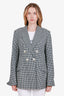 Dorothee Schumacher Black/White Gingham Double-Breasted Blazer Size 4
