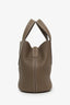 Hermès 2022 Etoupe Clemence Leather In-the-Loop 18 Bucket Bag