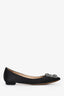 Manolo Blahnik Black Satin Crystal Embellished Hangisi Flats Size 35.5