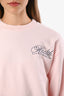 Sporty & Rich Pink Logo Crew Neck Sweatshirt Size XS