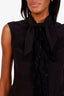 Pre-loved Chanel™ Black Lace Sleeveless Blouse Size 42