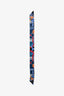 Hermès Blue Silk Belt Graphic Twilly