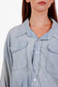 R13 Blue Denim Crossover Utility Shirt Size S
