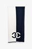 Pre-loved Chanel™ Navy/White Cashmere CC Scarf