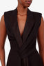 Alexander McQueen Black Wool Blend Sleeveless V-Neck Maxi Dress Size 38