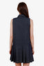 Sandro Blue Denim Pleated Sleeveless Mini Dress Size 36