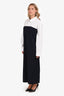 Erika Cavallini White/Navy Shirt Dress Estimated Size Large