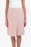 Pre-loved Chanel™ Pink Multicolour Cotton Wool Tweed Mini Skirt Size 42