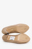 Gucci Tan Suede Chain Detail Peep Toe Pump Size 40