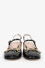 Gucci Black Patent Leather Horsebit Mary Jane Slingback Heels Size 37.5