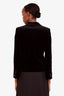 Gucci Black Velvet Leather Single Breasted Blazer Size 36