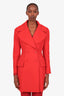Alexander McQueen Red Wool Cashmere Double Breasted Peacoat Size 40