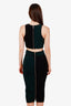 Ronny Kobo Black/Green Stretchy Zippered Cut Out Midi Dress Size M