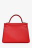 Hermès 2012 Red Epsom Verso Kelly 32 Permabrass Hardware with Strap