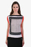 Vionnet Black/Red Printed Square Sleeveless Top Size 40