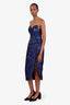 Bariano Blue/Black Cosmos Midi Dress Size S