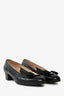 Salvatore Ferragamo Black Leather Vera Kitten Heels Size 6.5