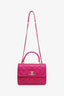 Pre-loved Chanel™ 2019 Fuchsia Lambskin Quilted Small Trendy CC Top Handle Bag