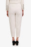 Pre-loved Chanel™ 94P White Linen Straight Leg Trousers Size 36