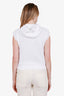 Brunello Cucinelli White Cotton Beaded Sleeveless Hooded Sweater Estimated Size S