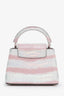 Louis Vuitton Pink Iridescent "Aurora" Crocodile Leather Mini Capucines with Strap