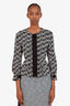 Akris Punto Black/White Tweed Button Up Jacket Size 6