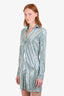Bottega Veneta 2019 Runway Light Blue Mirror Long Sleeve Button Down Shirt Size 36