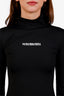Vetements Black Turtleneck Logo Long Sleeve Midi Dress Size M