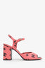 Pre-loved Chanel™ Pink/Black Logo Printed Lambskin Coco Beach Sandals Size 39