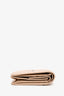 Balenciaga Beige Leather Logo Printed Bi-fold Compact Wallet