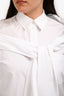Simone Rocha White Cotton Tie-Detail Button Up Long Sleeve Top Size 6 UK