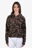Nili Lotan Brown Camouflage Cotton Zip Up Hoodie Size M