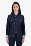 Christian Dior Dark Wash Denim Oblique Motif Lined Jacket Size 44