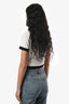 Reformation White/Black Ribbed Knit Aminara Crop Top Size S