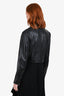 Sportmax Code Black Crop Leather Jacket Size 8 US
