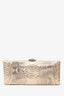 Pre-loved Chanel™ 2011 Metallic Python Crystal CC Logo Clasp Clutch