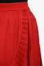 Maje Red Pleated Midi Skirt Size 1