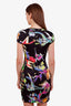 Just Cavalli Black Neon Floral Print Fitted Mini Dress Size M