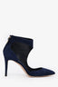 Jimmy Choo Navy Blue Suede Taris 85 Pumps Size 36