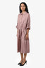 Hermès Pink Cinch Waist Button Up Dress Size 38