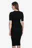 Alexander Wang Black Ribbed Bead Sleeve Stretch Knit Midi Dress Size M