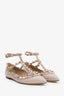 Valentino Nude Patent Leather Cage Rockstud Flats Size 35.5