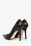 Jimmy Choo Black Leather Studded Toe Heels Size 38