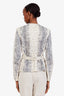 Gucci Grey Python Print Leather Jacket with Belt Size 42
