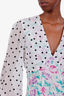 Rixo Multicoloured Polka Dot and Floral Print V Neck Midi Dress Size S