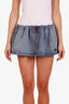 Miu Miu Blue Denim Logo Mini Skirt Size 38